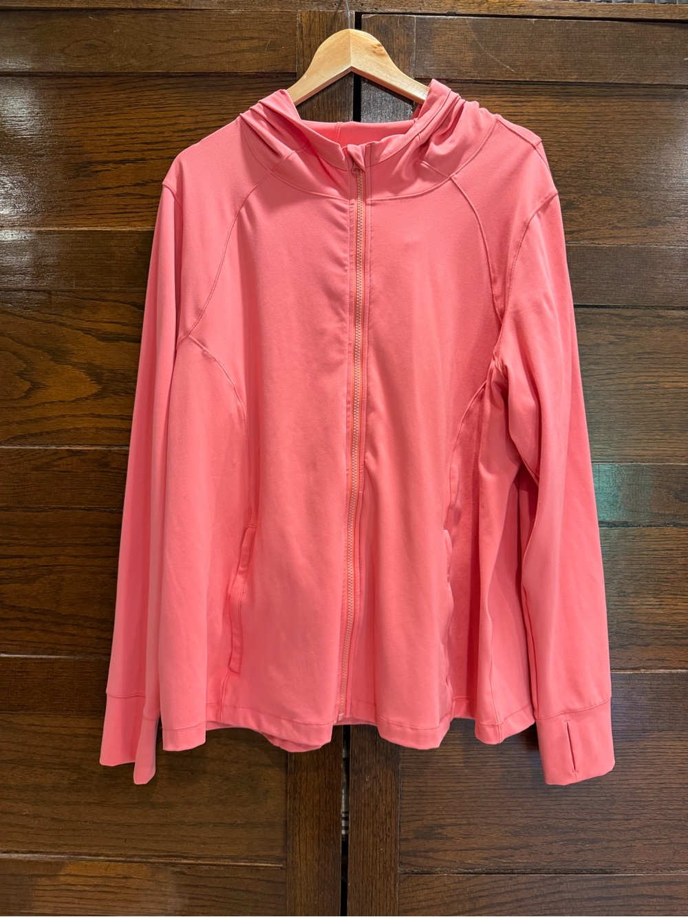 Yogalicious Lux 3X Coral Pink Active full zip jacket athletic top hooded coat